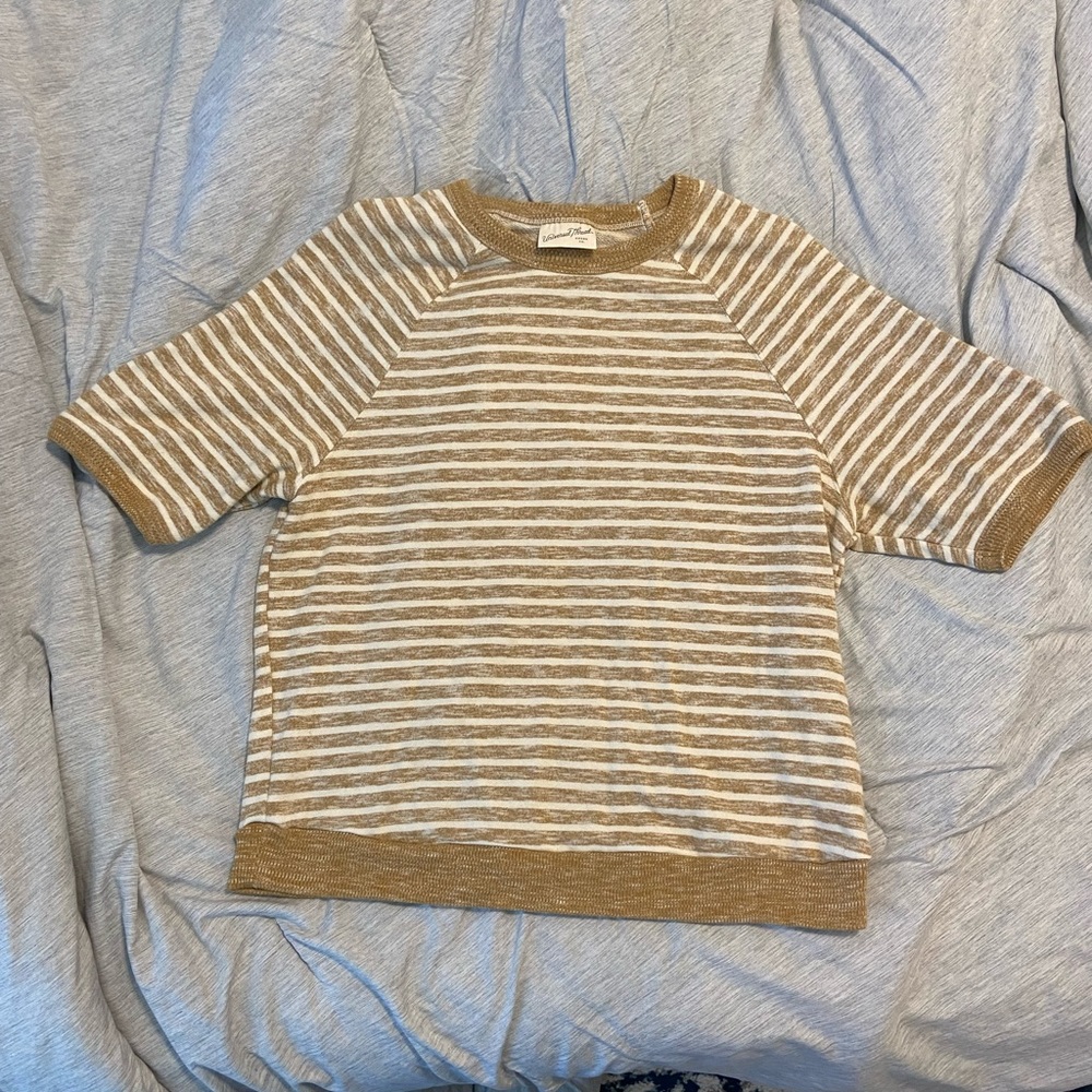 Sweater material striped t shirt